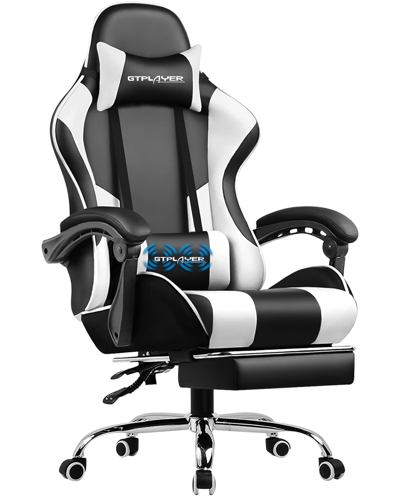 GTPLAYER Gaming Chair Ergonomic Computer Office Chair w/ Footrest Lumbar Support