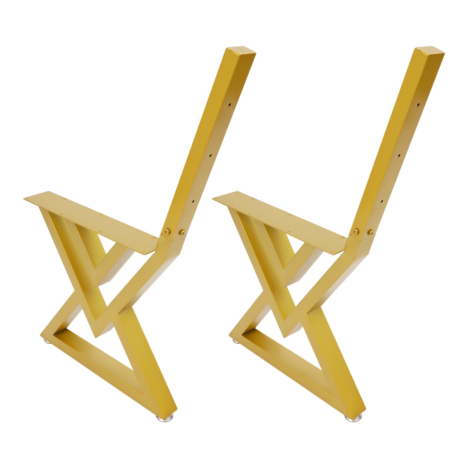 Bench Legs 16 Inch Triangle Metal Chair Base Legs with Backrest Bracket Set of 2