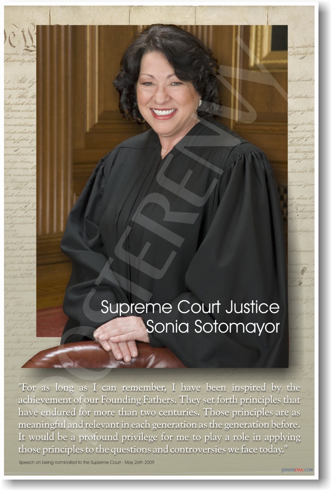US Supreme Court Justice Sonia Sotomayor - Latino American Classroom NEW POSTER