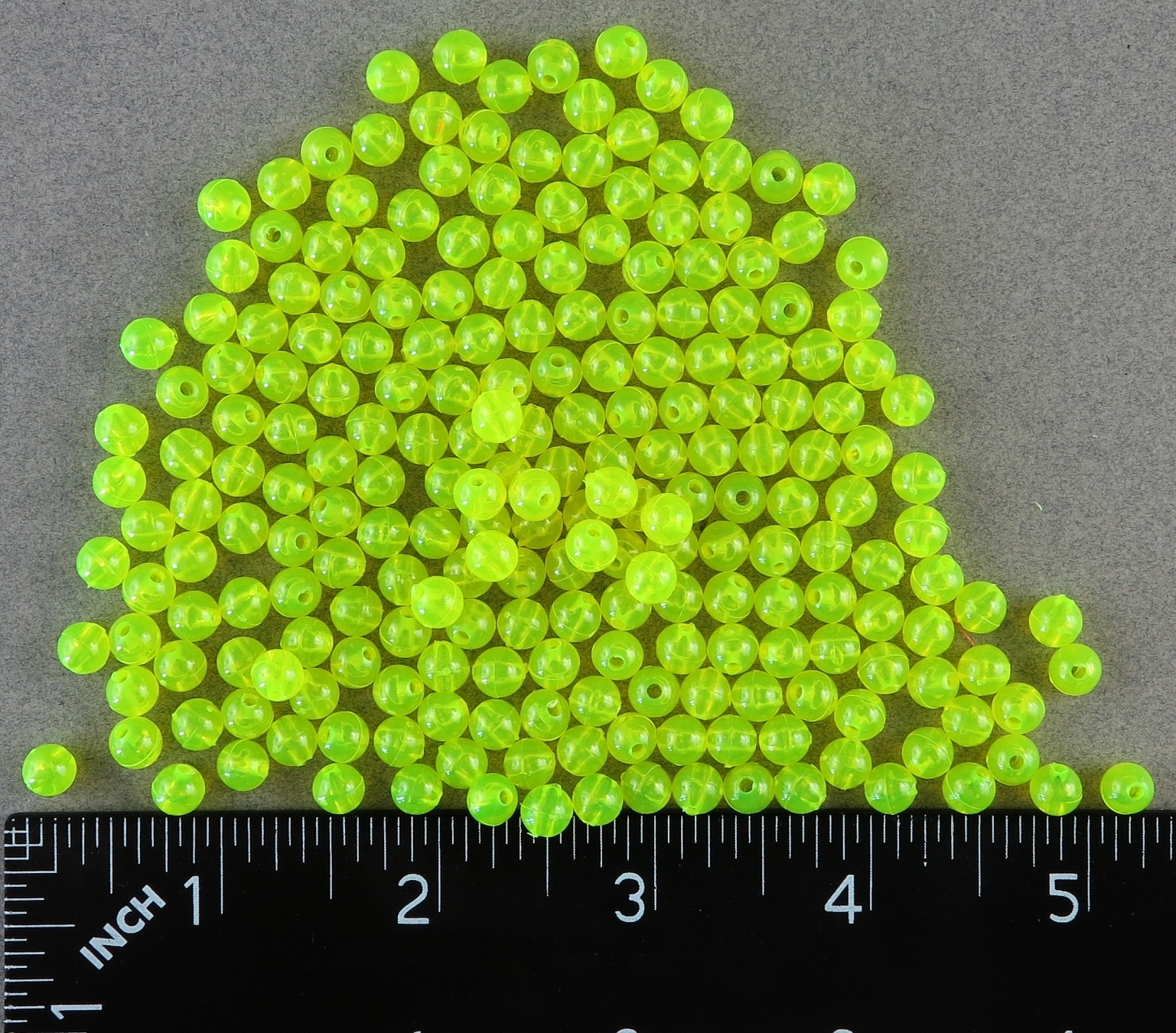 6mm 200 Ct Round CHARTREUSE YELLOW Beads USA Fishing Tackle Free Shipping
