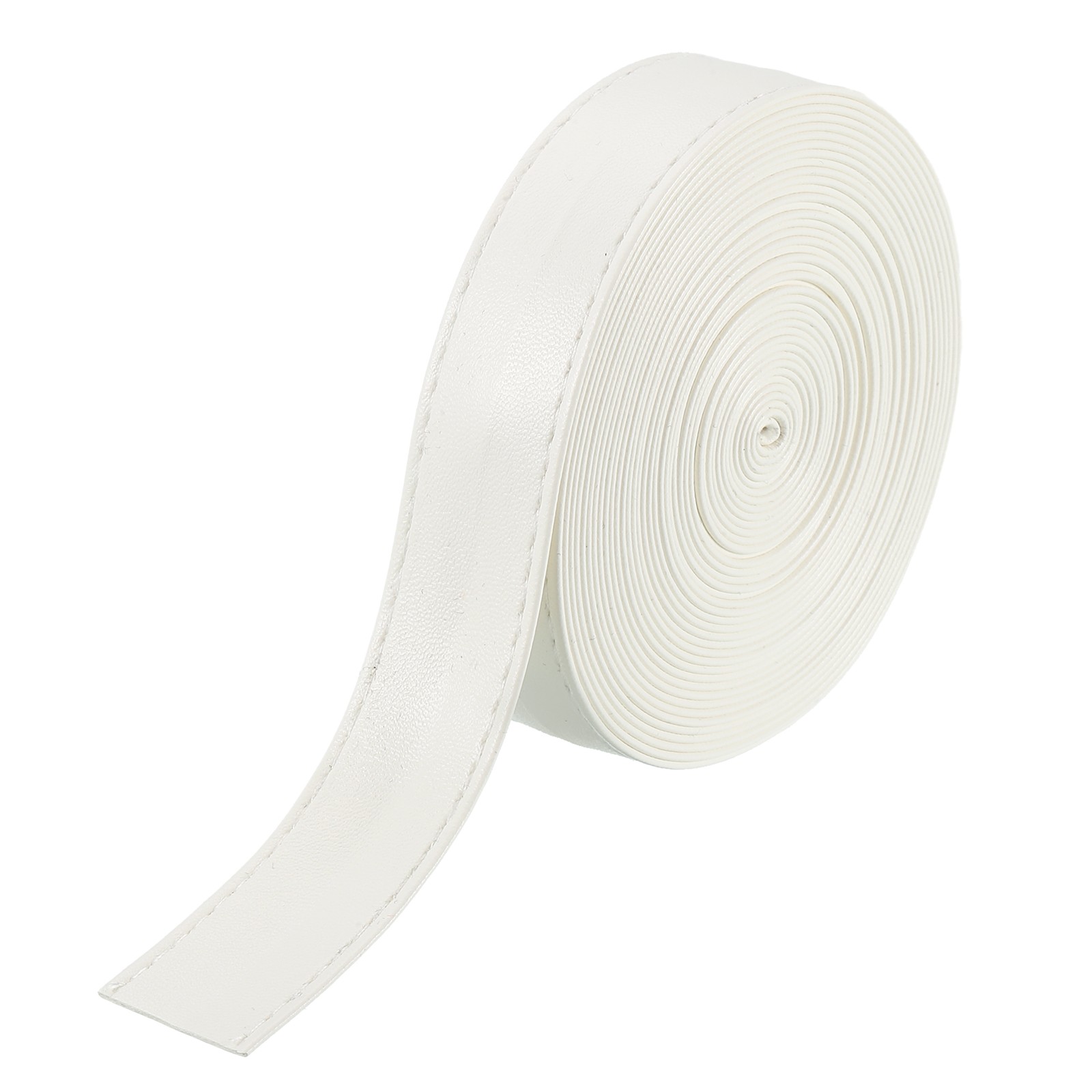 197 Inches Double Sided PU Leather Strap, 0.79 Inches Leather Strips (White)