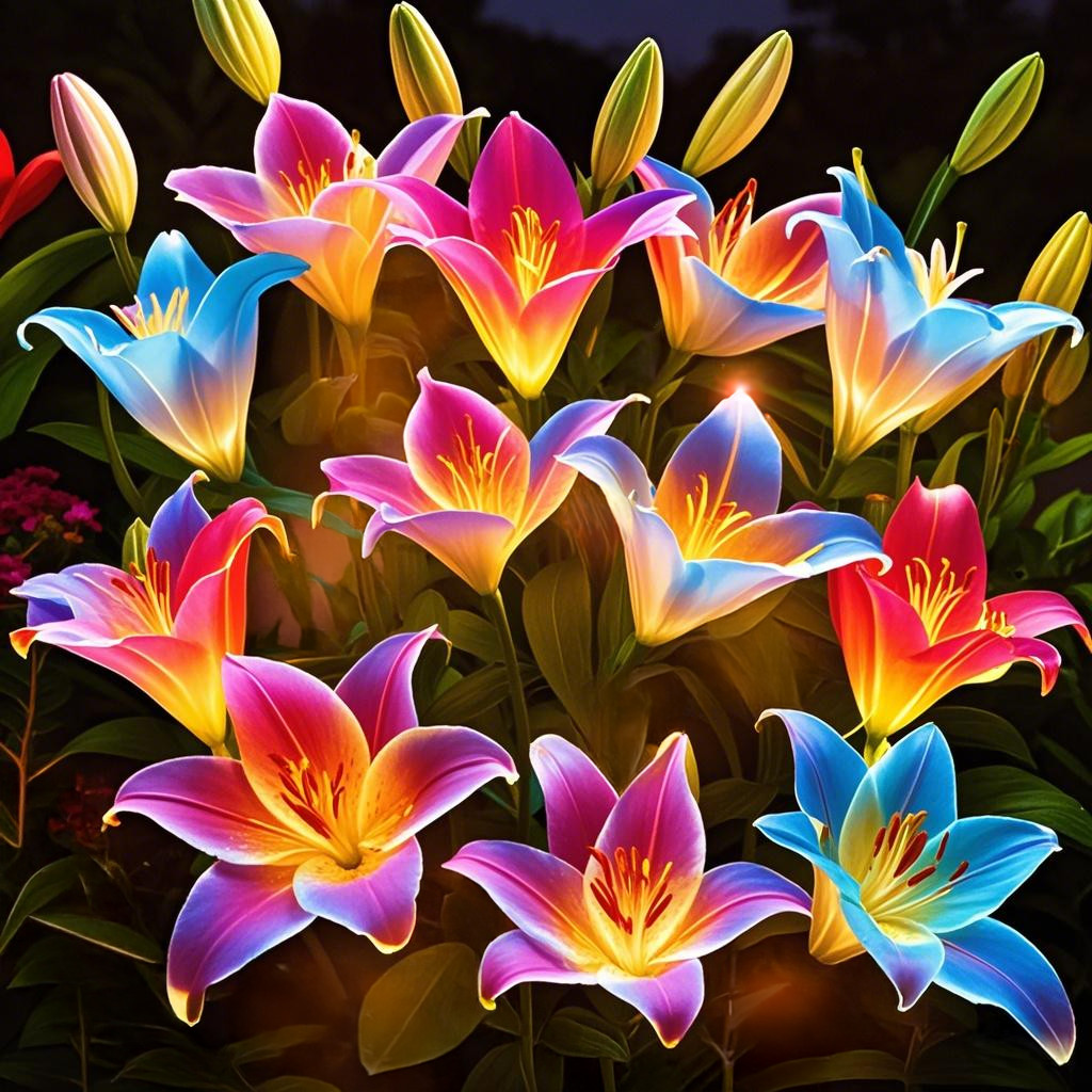 2/6/12 Pack Solar Garden Lights, Flower Lights for Outside,Solar Lily light