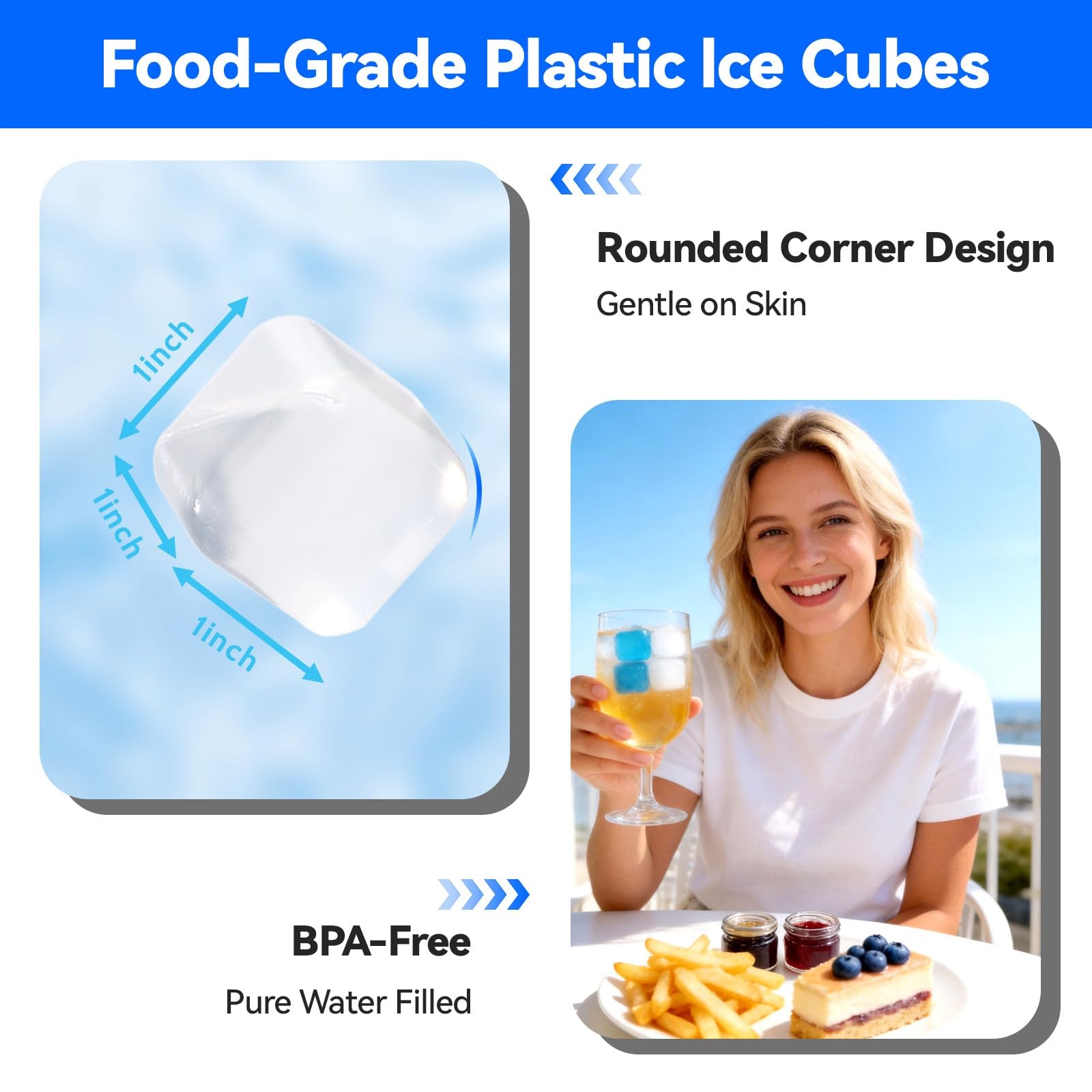 12LBS Reusable Ice Cubes for Ice Bath, BPA-Free Plastic Ice Pack Without Dilu...