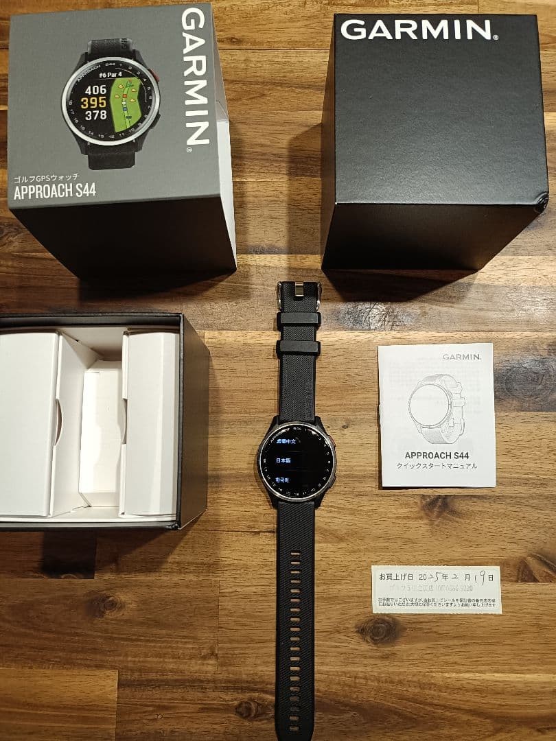 [EXC] GARMIN APPROACH S44 Golf GPS Watch Black 43mm w/Box Cable Band From JAPAN