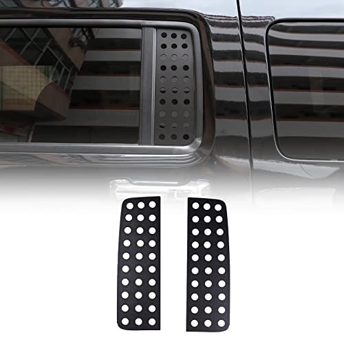 Aluminum Alloy Rear Door Window Decals Glass Cover Trim Panel for Hummer Black