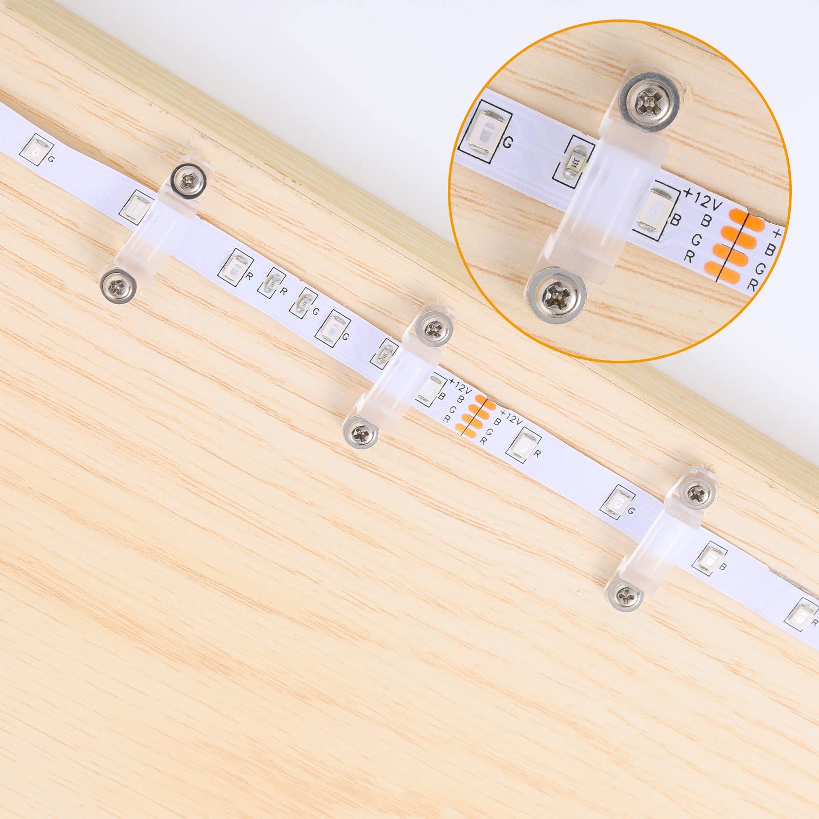300 Pcs LED Light Strip Clips Clear Strip Light Mounting Brackets LED Holder ...