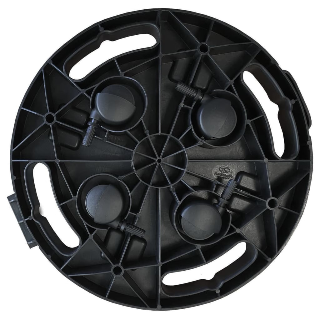 Plant Trolley Black Polypropylene Compact Rotatable