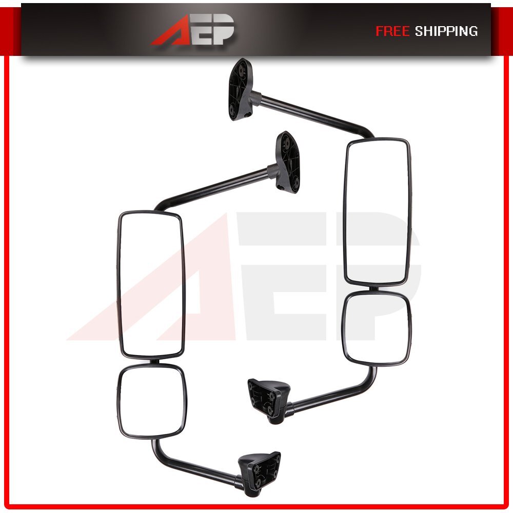 Truck Mirrors Heated Chrome Mirrors Complete For 03-16 Freightliner Columbia M2