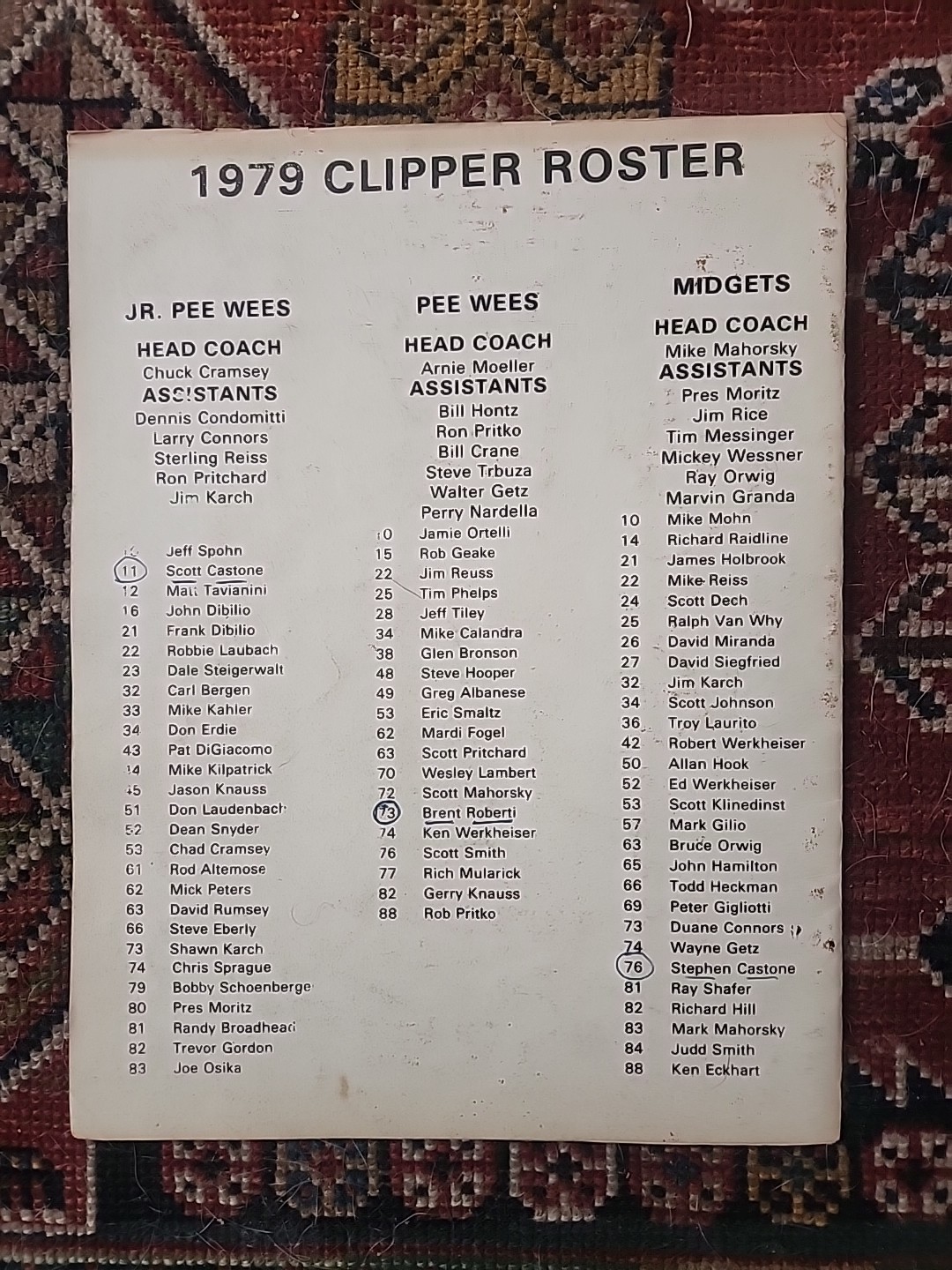 Vintage CLIPPERS '79 Midget Football Program Upper Nazareth A. A.