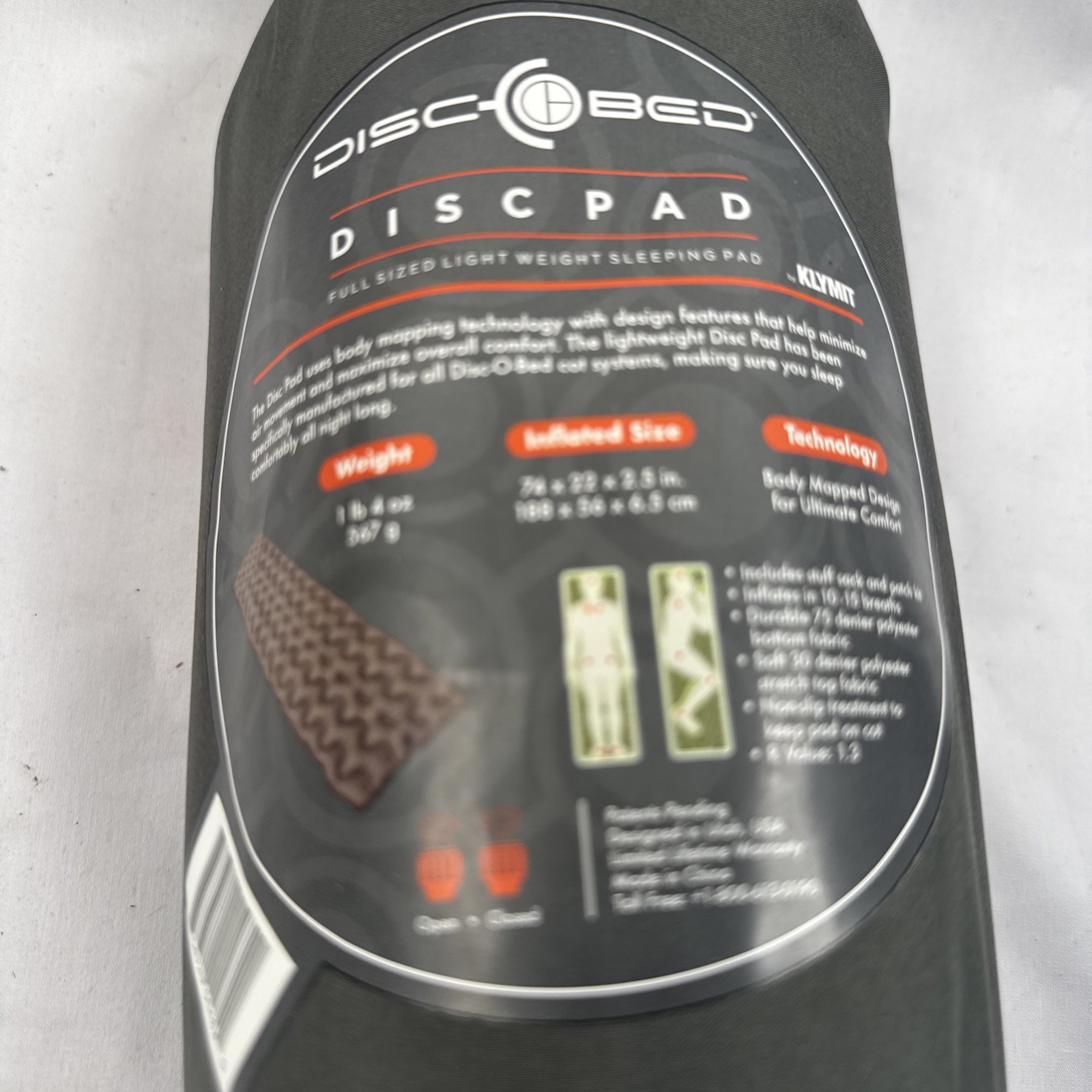 KLYMIT DISC-O-BED DISCPAD FULL SIZE