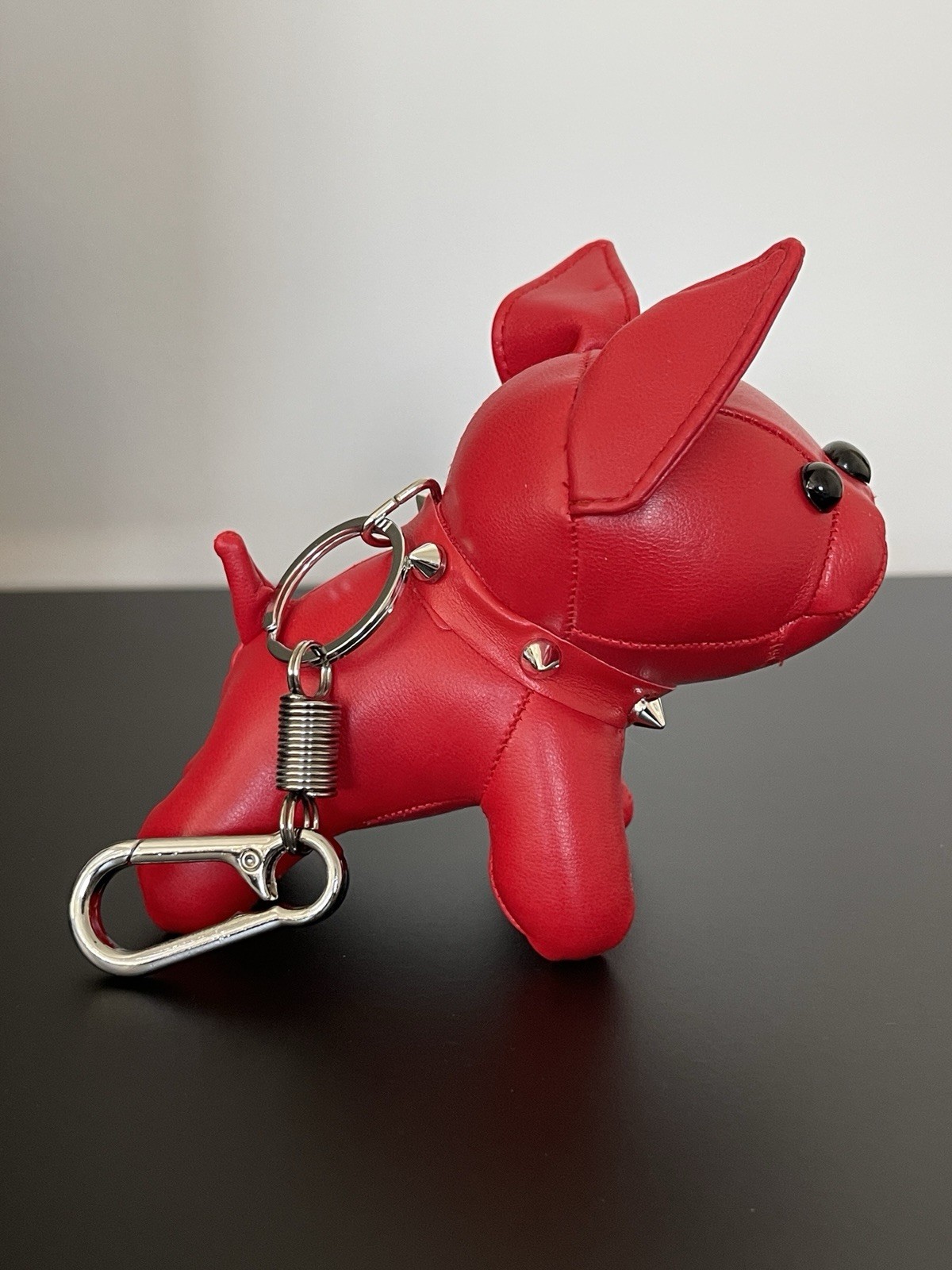 Luxury Faux Leather French Bulldog Keychain Pendant Bag Accessories