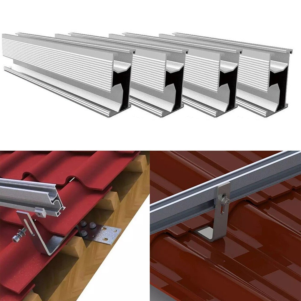 4pcs Solar Panel Mounting Rail 20cm Aluminum Alloy Track for PV System