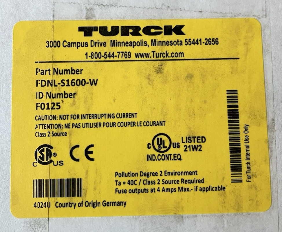 Turck FDNL-S1600-W Device Net I/O module **QTY**