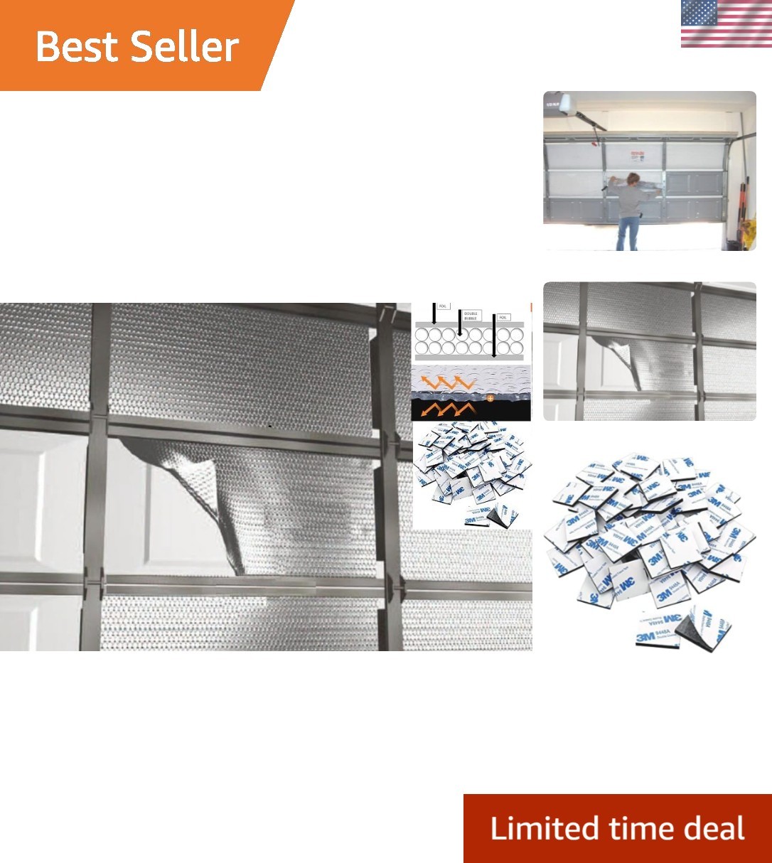 Aluminum Garage Insulation Kit - 153.6 sq ft Coverage, Easy Installation