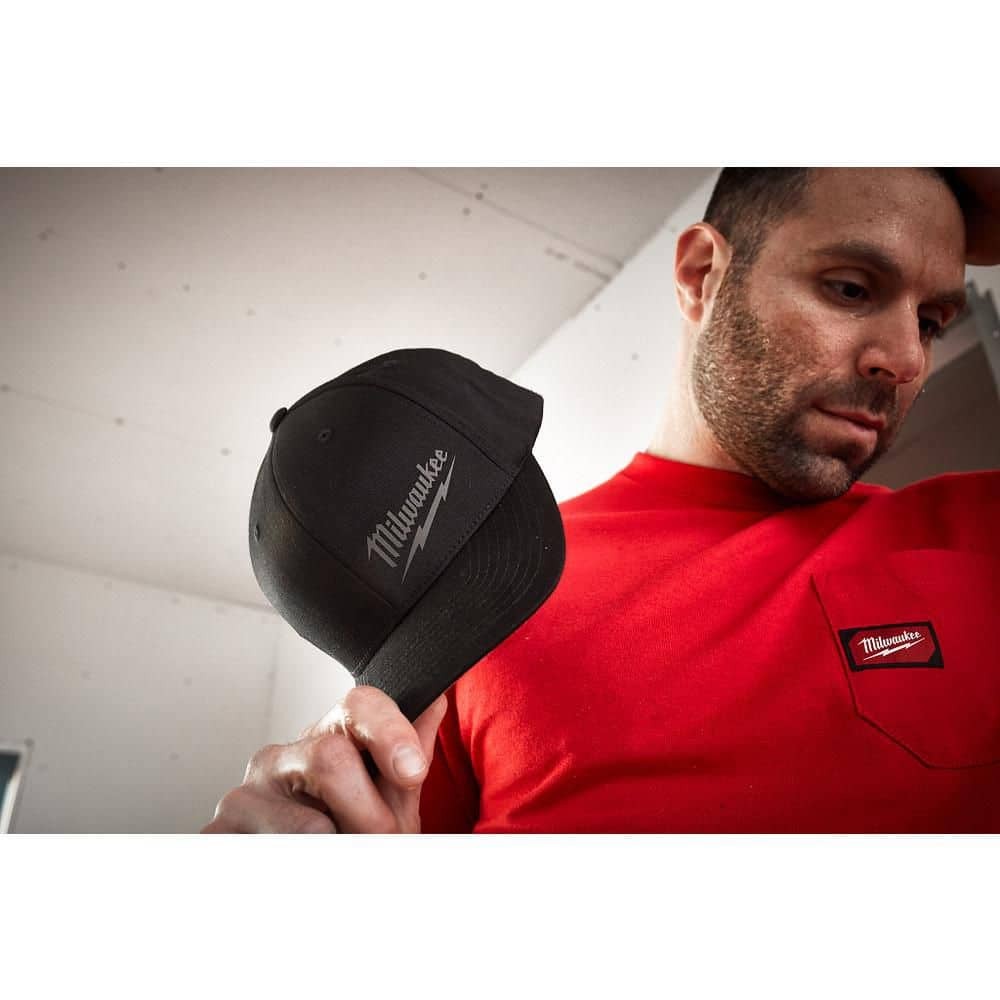 Milwaukee Large/Extra Large Black Fitted Hat