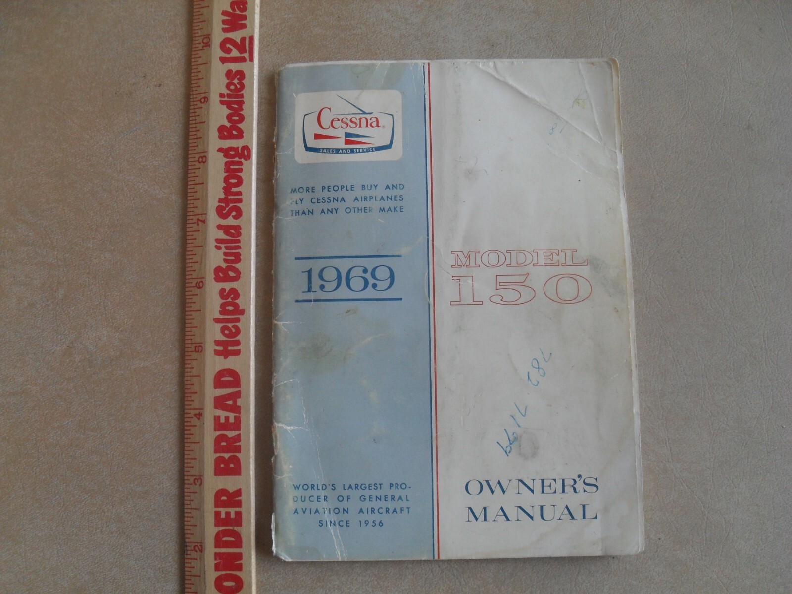 Original 1969 Cessna Airplane Model 150 Owner's Manual - Free Shipping