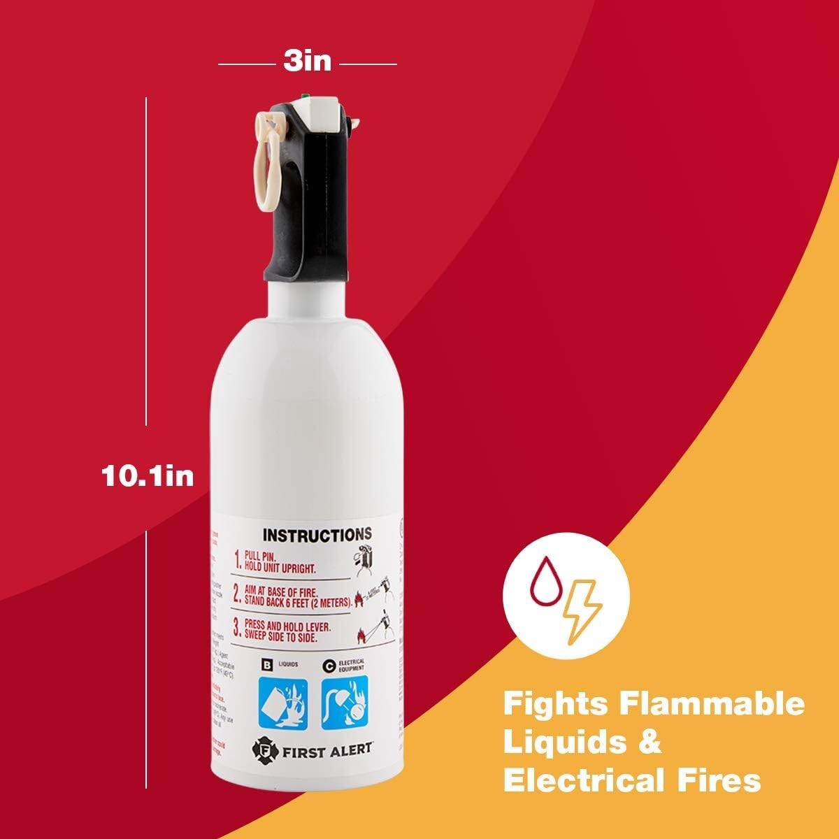 First Alert Kitchen Fire Extinguisher KFE2S5 UL RATED 5-B:C White 1 Pack