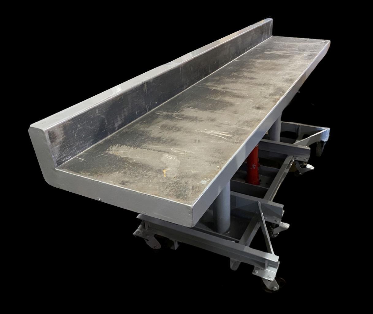 Wel-Bilt Hydraulic Table Adj. Work Bench 3 Ton Capacity 96" x 19.5" On Wheels