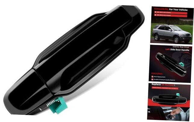 Door Handle fit for 2003-2009 for Kia Sorento EX Exterior Rear Driver Side