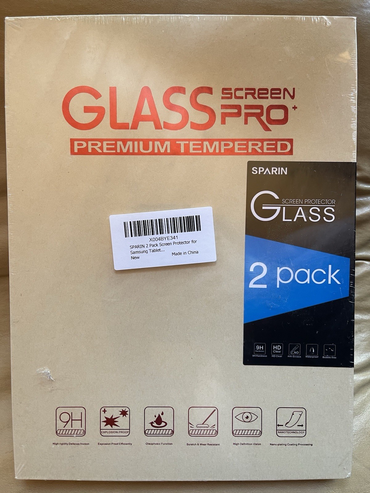 SPARIN, 2 Pieces Premium Tempered Glass Screen Protector Samsung Tablet - NEW