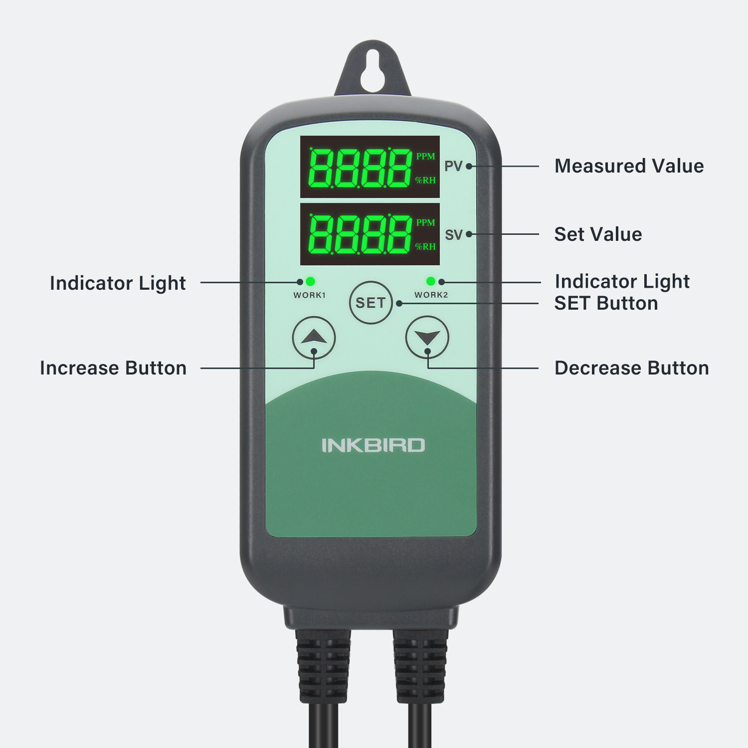 Inkbird Program CO2 Controller Regulator ICC500T Sensor Probe Greenhouse Plant