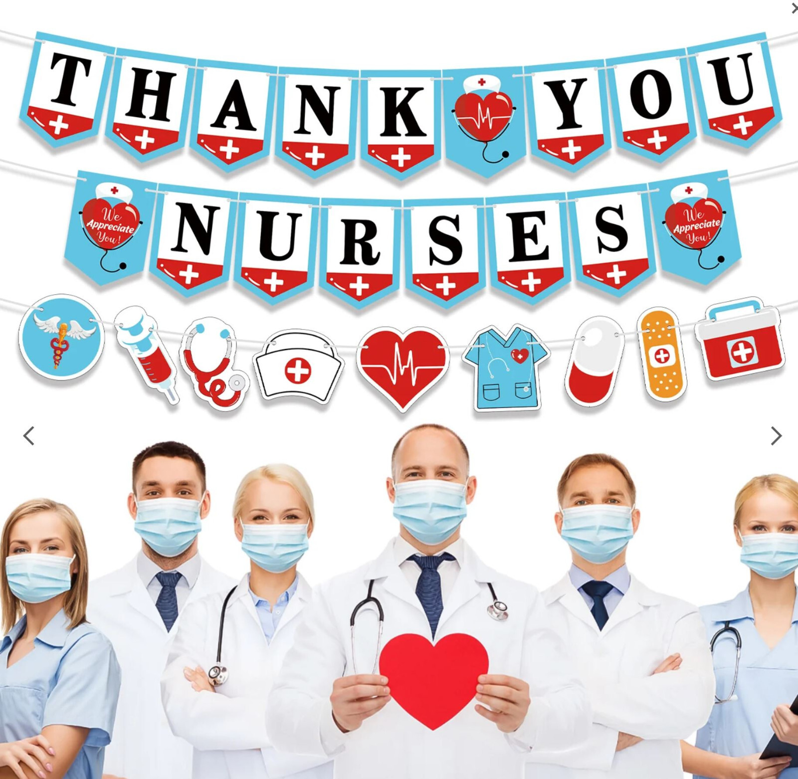 Nurses Week Banner - Nurse Appreciation Bunting Banners - Thank You Nurses Decor