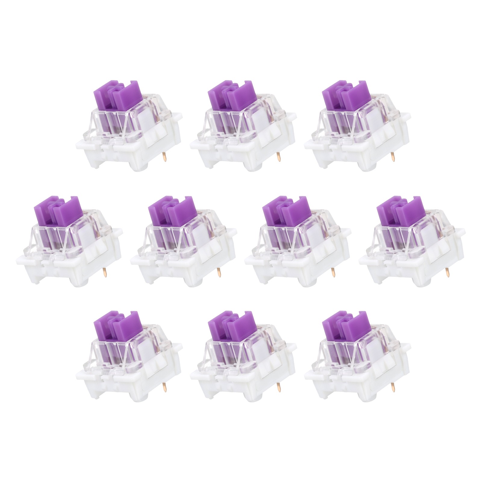 10pcs Purple Keyboard Switches 3-Pin 45gf Linear Keyboard Switch Replacement