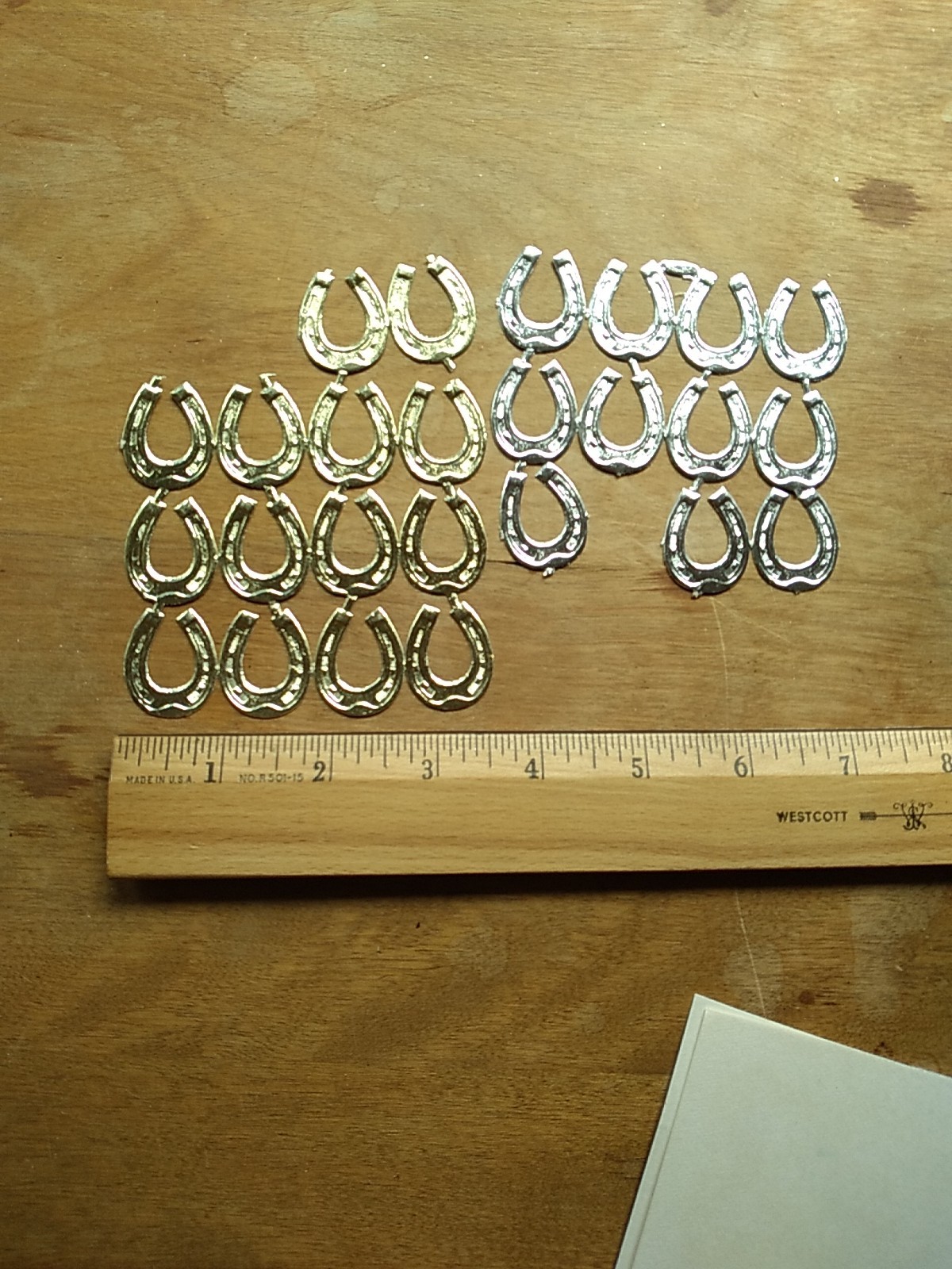 German Dresden Foil Horseshoes Gold Silver Victorian Crafts