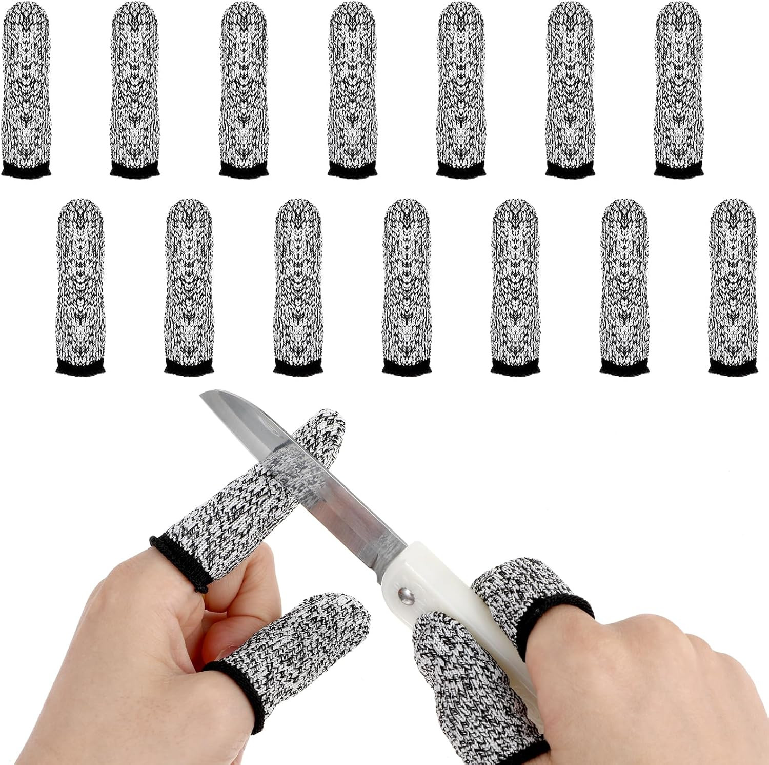 14 Pack Finger Sleeve Protectors Cut Resistant Finger Guards for Work & Crafts