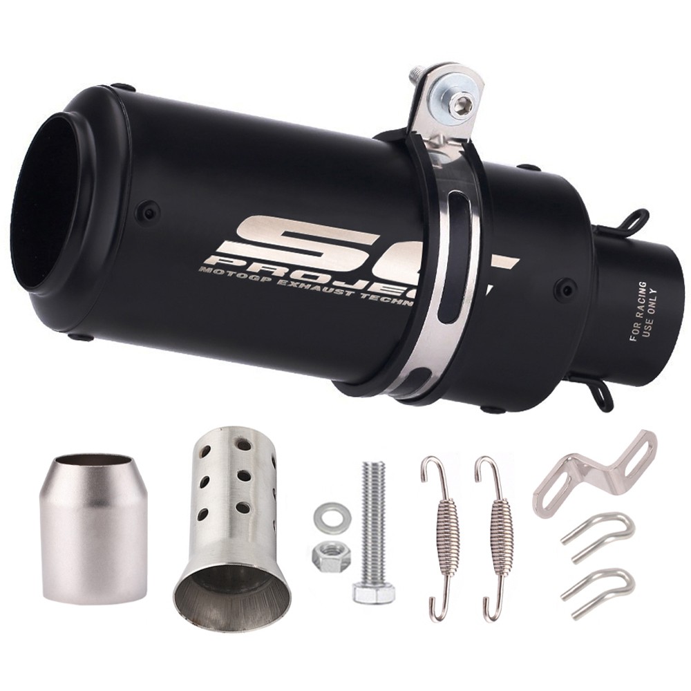 Slip-on 51mm 2" Universal Motorcycle Exhaust Muffler Pipe Tail Tips Black US