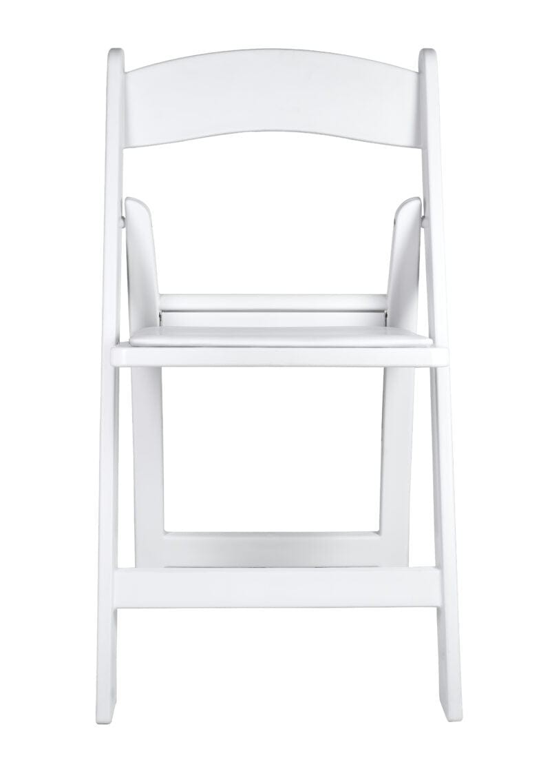 White SuperResin™ Folding Chair with Stainless Steel Hardware by Chivari