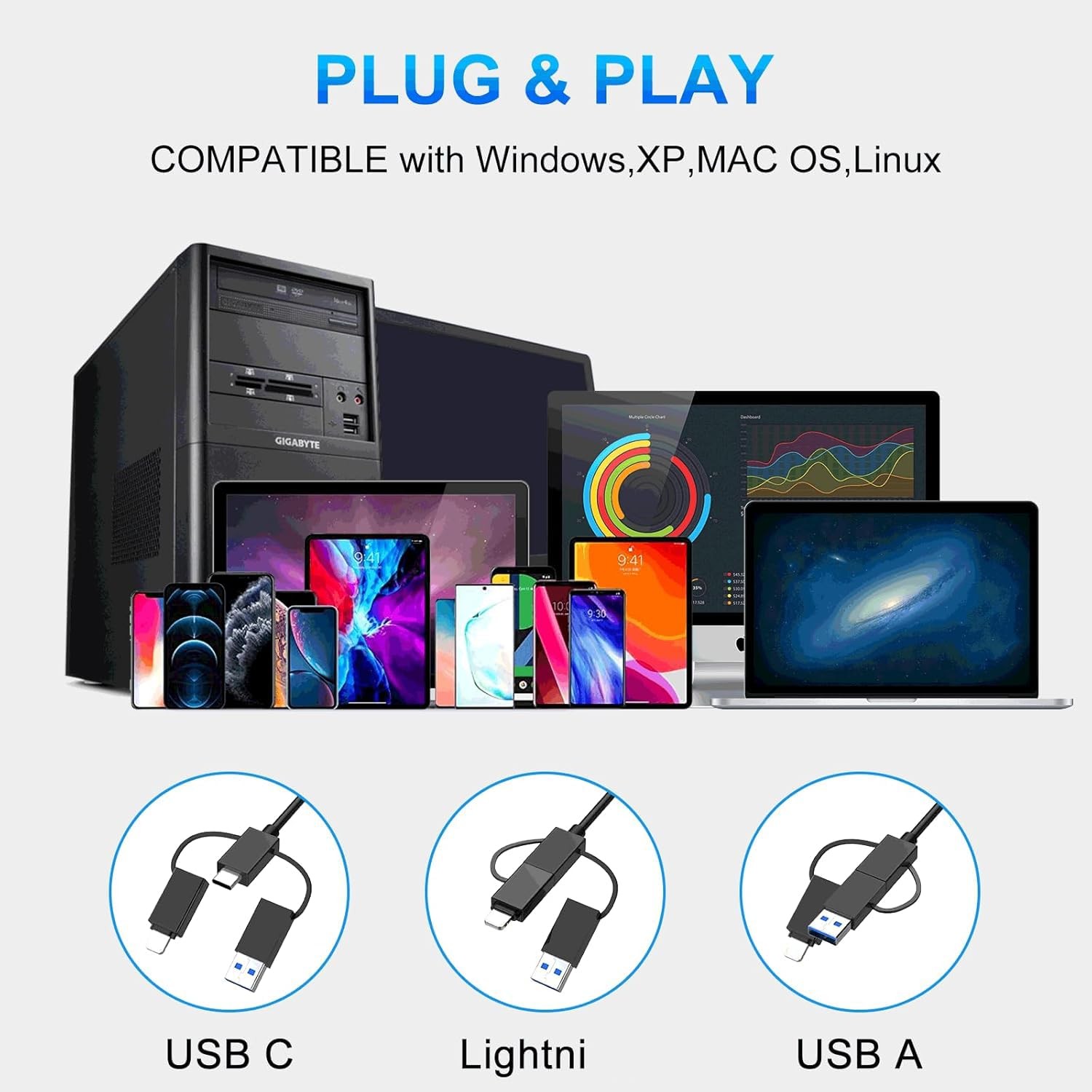 Memory Stick pro Duo Adapter Reader - 7-in-1 SD/Micro SD/TF/XD/CF/M Card Read...
