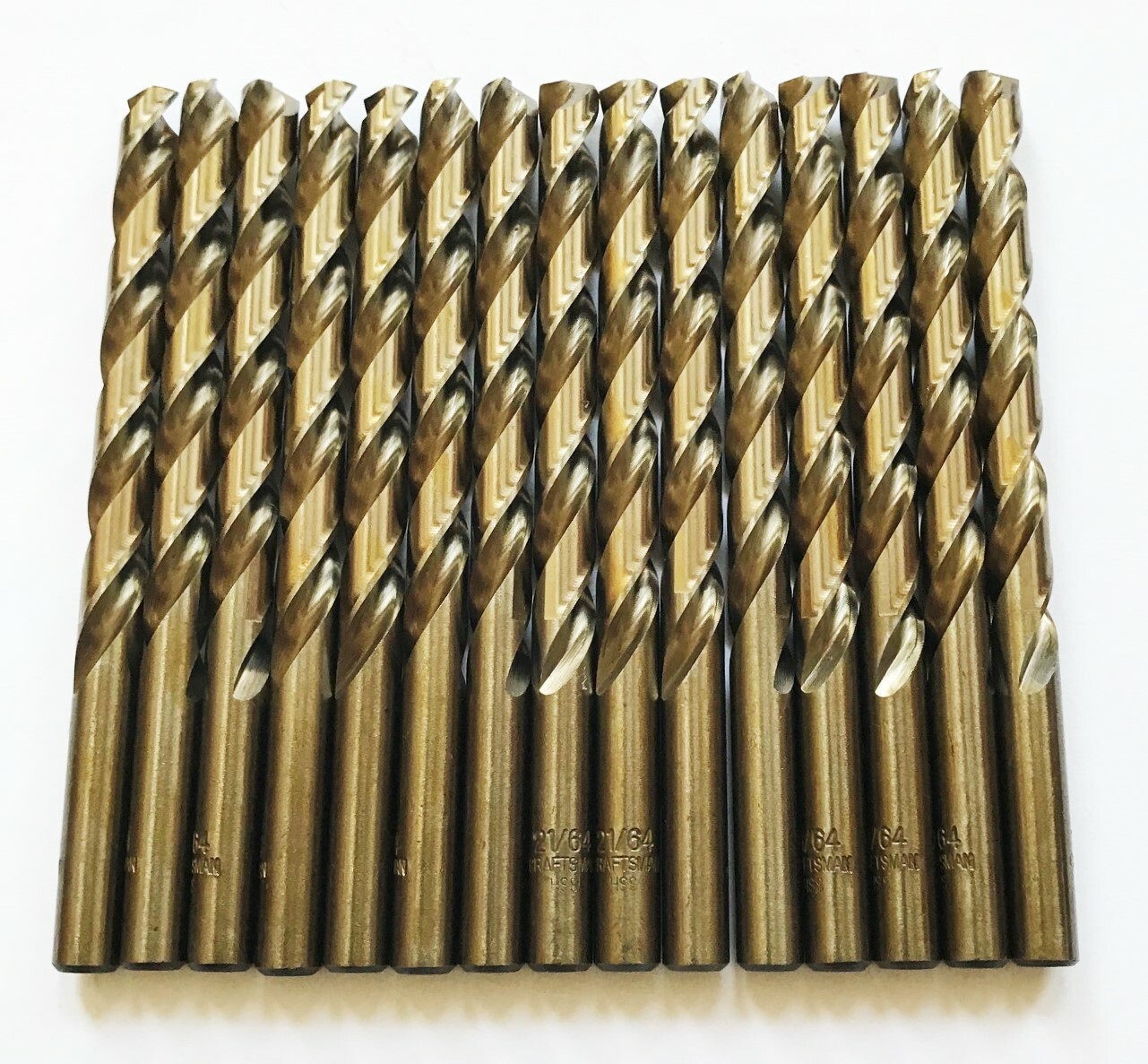 15 CRAFTSMAN 21/64" COBALT HIGH SPEED STEEL DRILL BITS SPLIT POINT METAL
