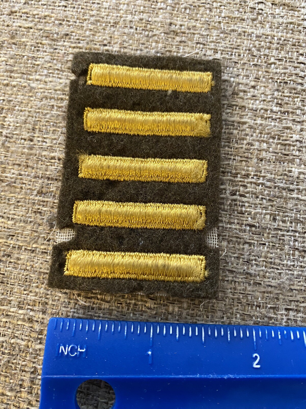 WWII US Army Overseas Bars Patches Five Bars 30 Months INV8955