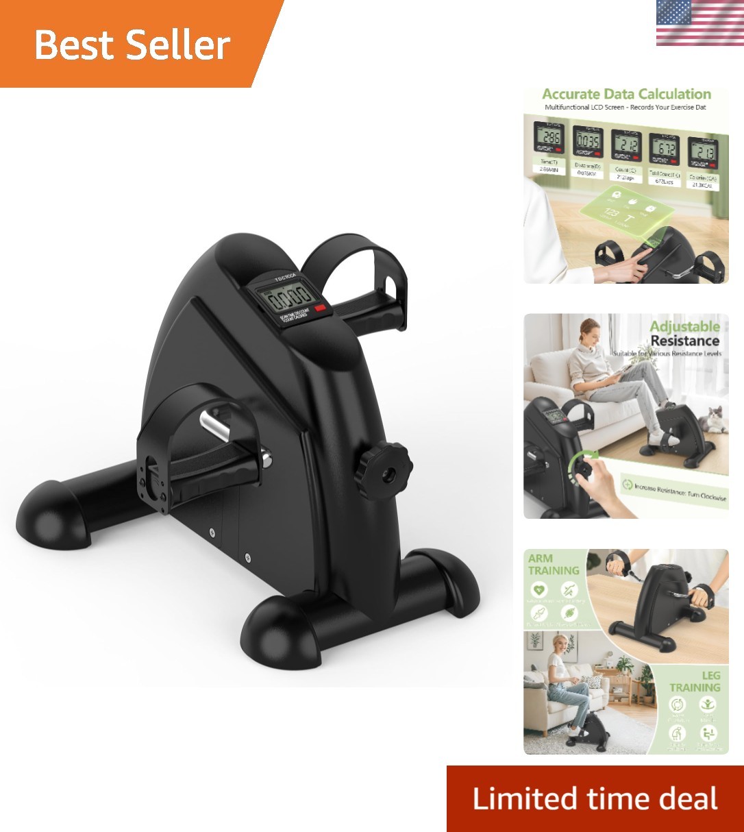 Portable Under Desk Electric Leg Exerciser - Full Body Workout & Remote Control