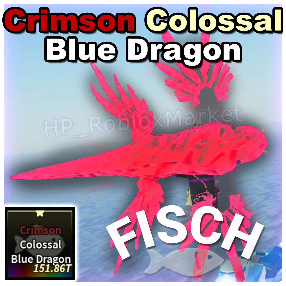 🐟 FISCH | Crimson Colossal Blue Dragon ⚡FASTEST DELIVERY⚡ fish/cs/wrath