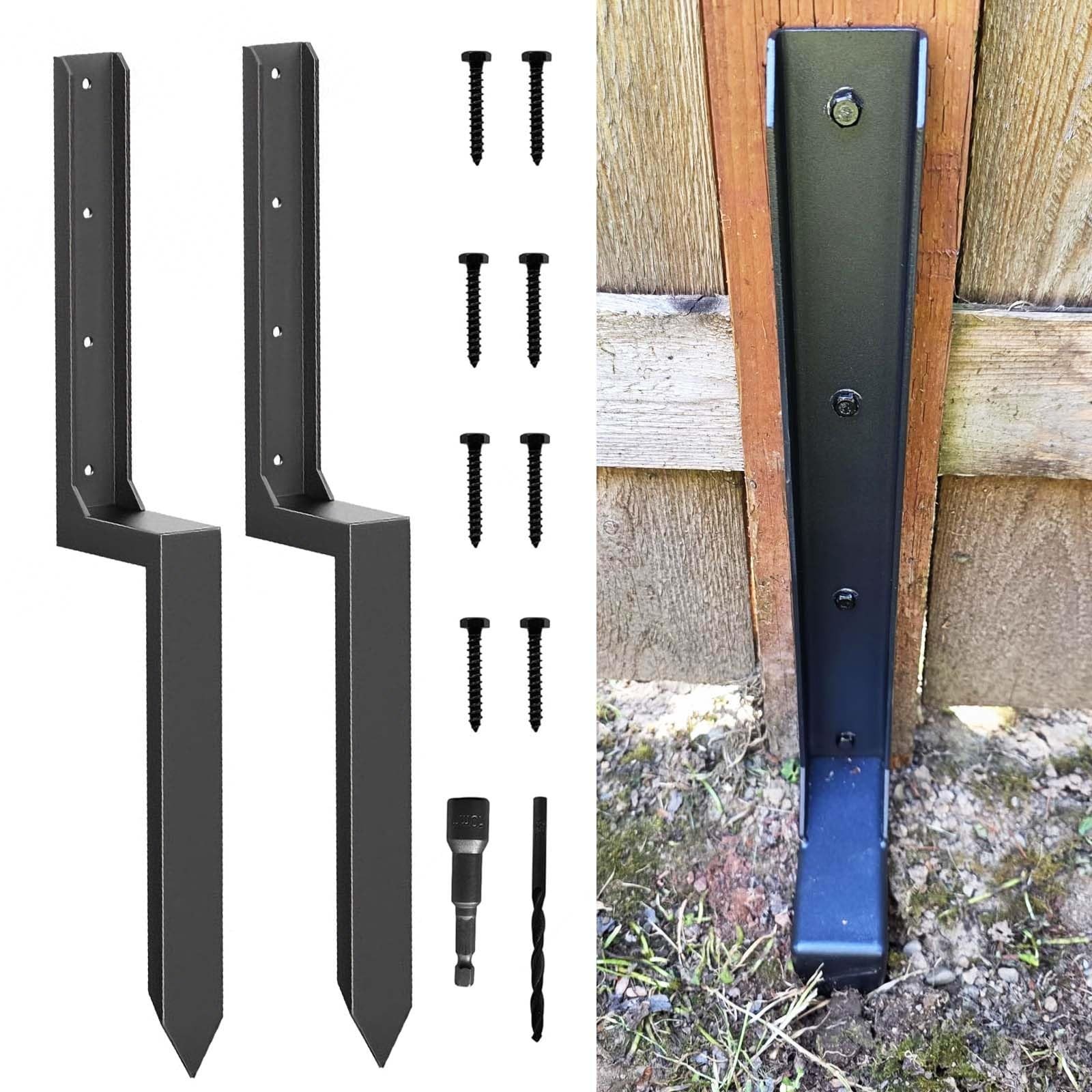 Fence Post Repair Kit,Heavy Duty 4x4/6x6 Fence Post Anchor Bracket for Leanin...