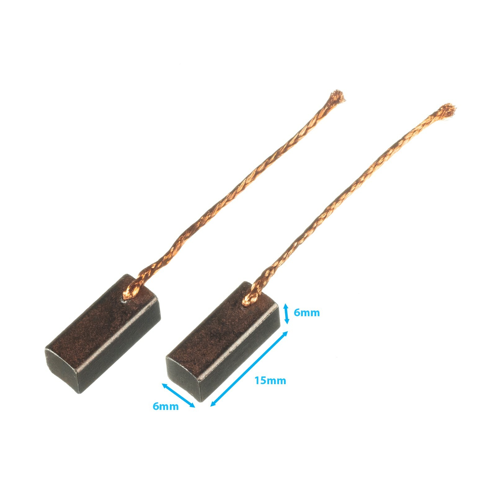 2x Carbon Brush 6x 6x 15mm Spare Part Repair Electric Motor Window Lifter Auto