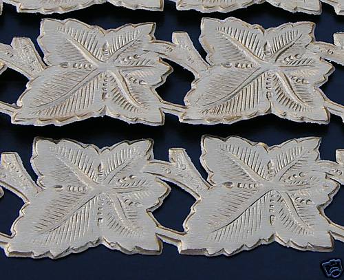 German Dresden Scrap Art Die-Cut Rose Gold Foil Paper Foliage LEAF BORDER TRIM