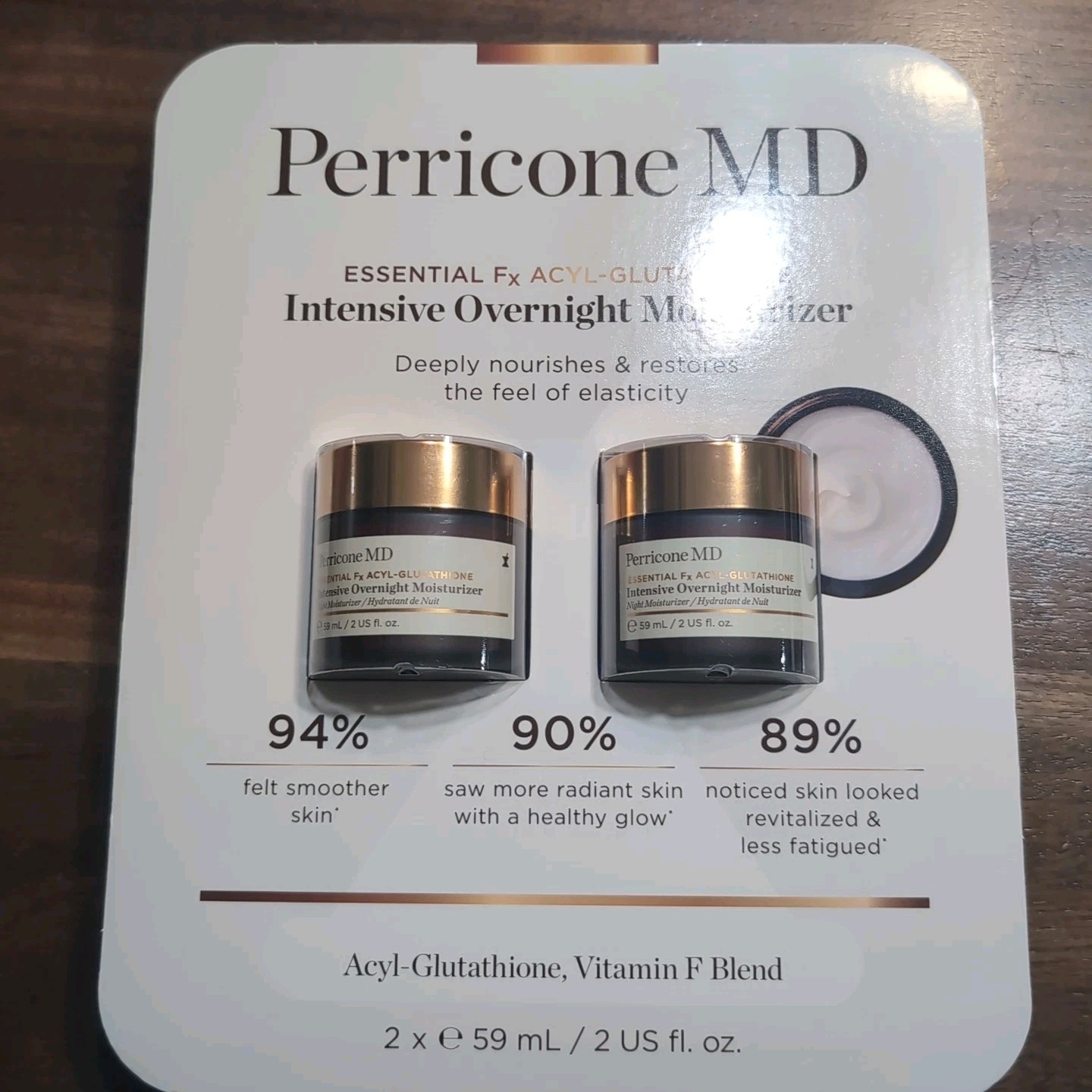 2 Pack Perricone MD Essential Fx Acyl Gluta Intensive Overnight Moisturizer 2 Oz