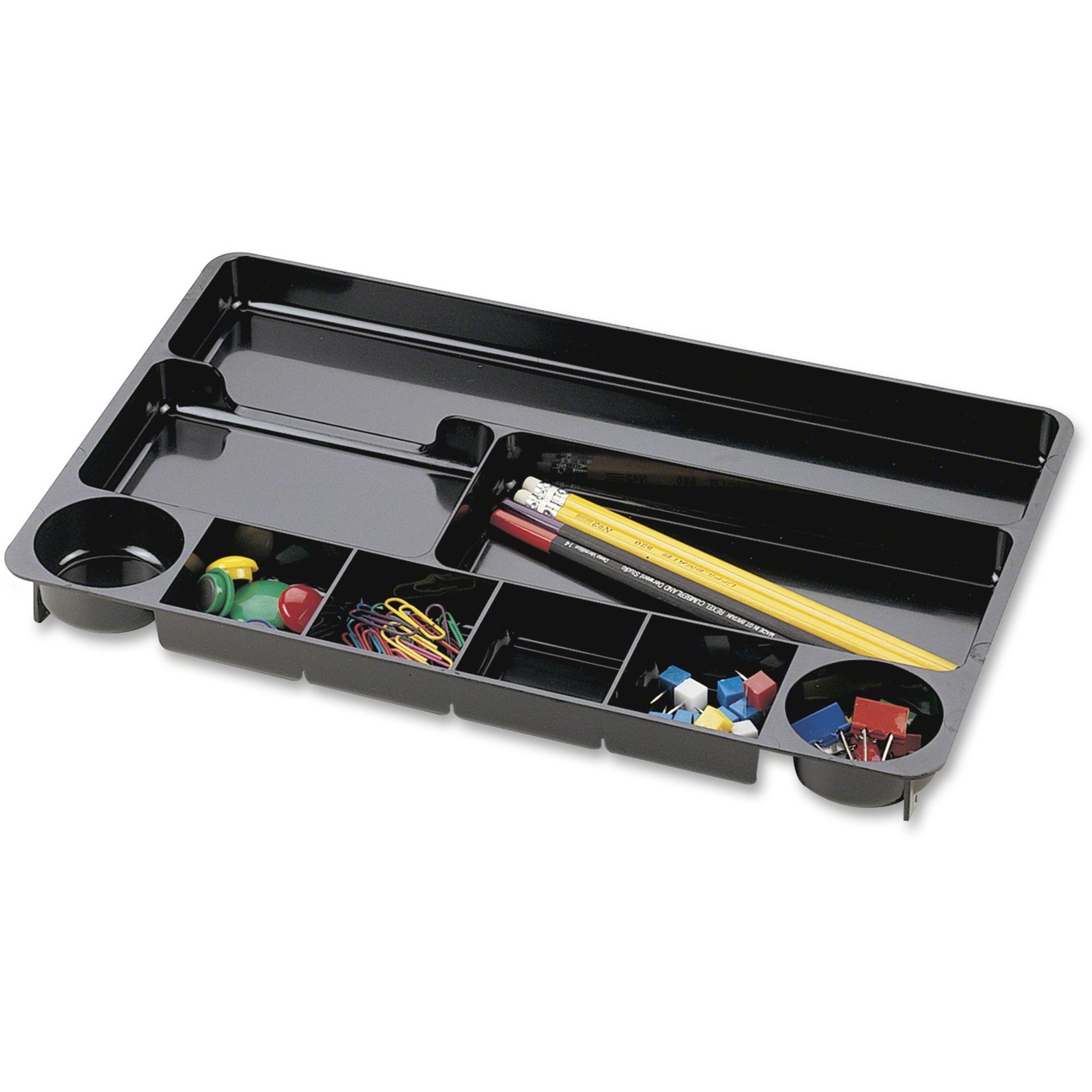 Officemate 26032 Drawer Tray 9 Compartment Black Plastic 14" Width
