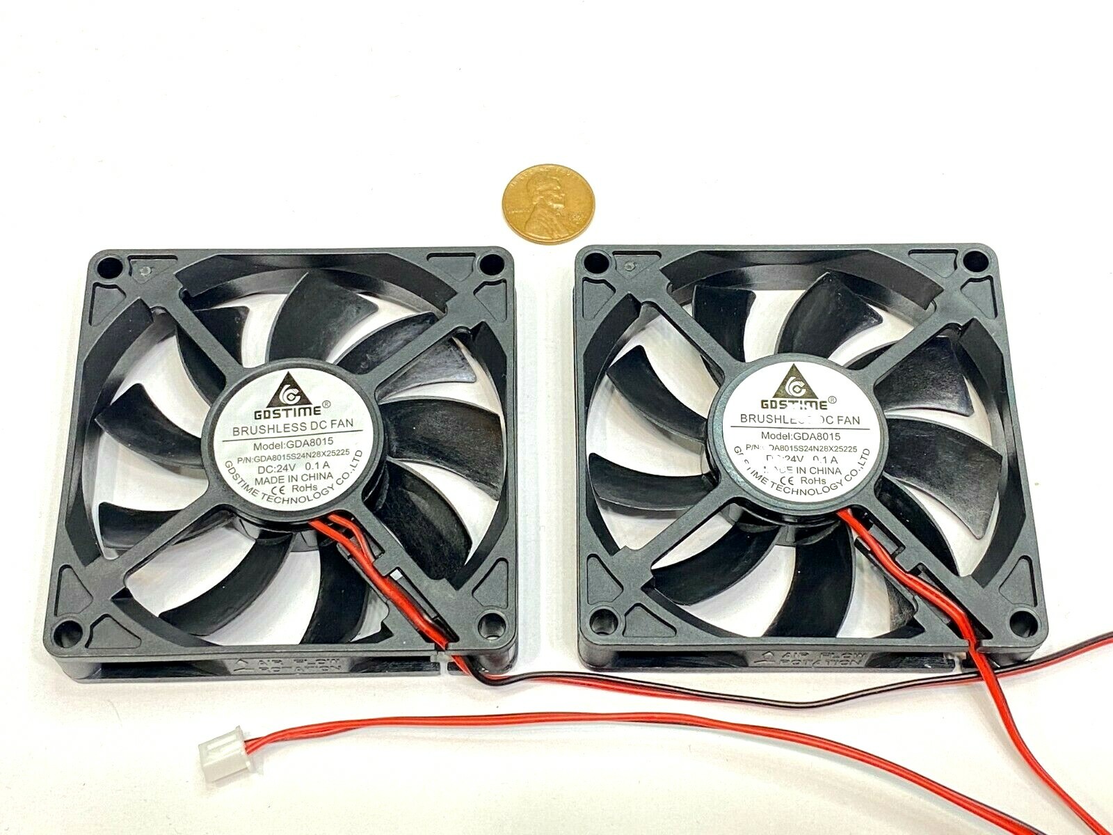 2 X Fan 24V 8015 2Pin 80x80x15mm Brushless Axial Cooler 8cm DC Cooling 80mm  G6