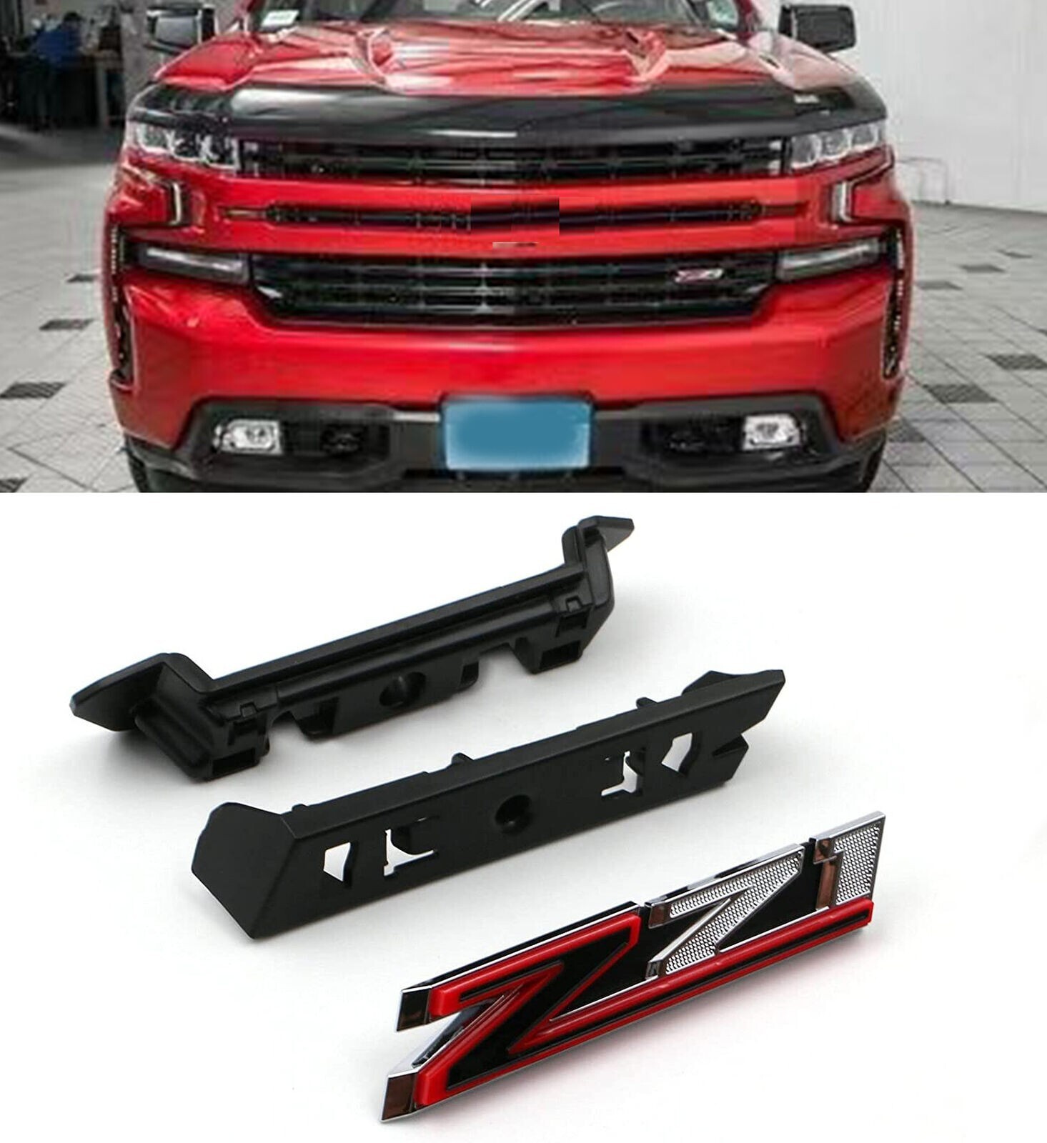 2019-2023 for Chevrolet New Gen Silverado 1500 Z71 Grille & Fender Emblem Red