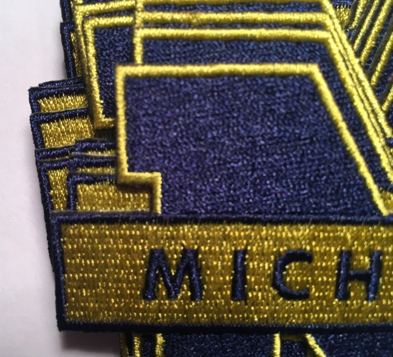 U of Michigan patch Wolverines M embroidered iron on patch 3 7/8" wide Michigan