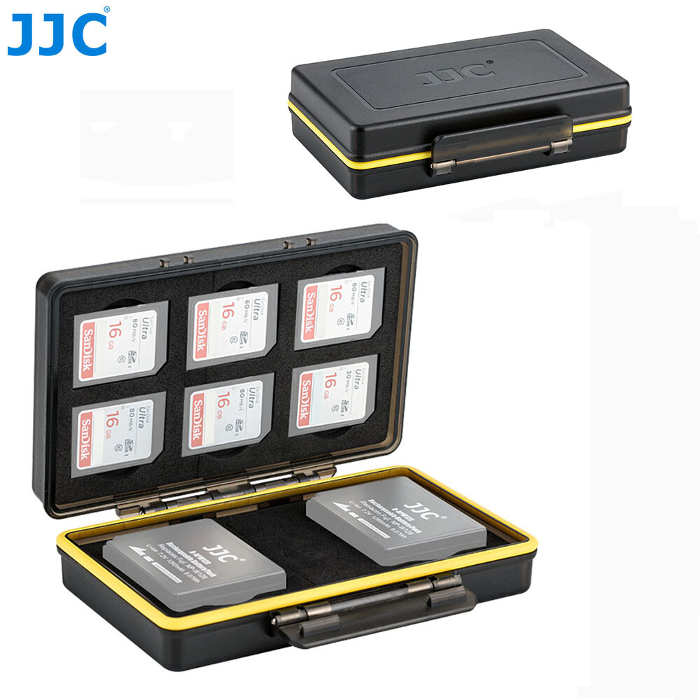 JJC 6 SD Card+2 Camera Battery Case Holder Box fr Fujifilm Fuji NP-W126 NP-W126S