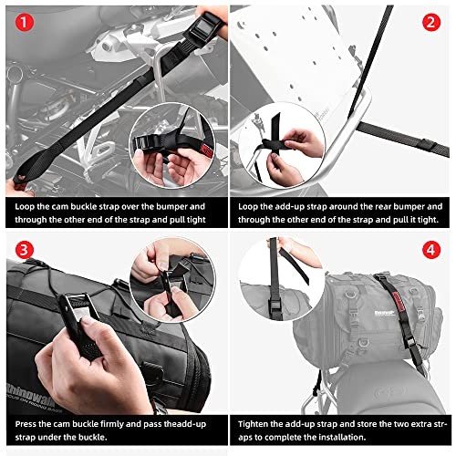Black Elastic Telescopic Strap for Motorcycles