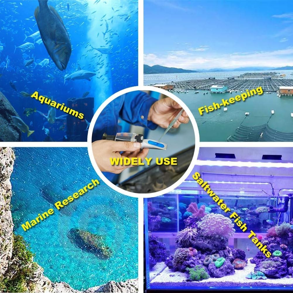 Automatic Temperature Compensating Salinity Refractometer for Marine Fishkeeping