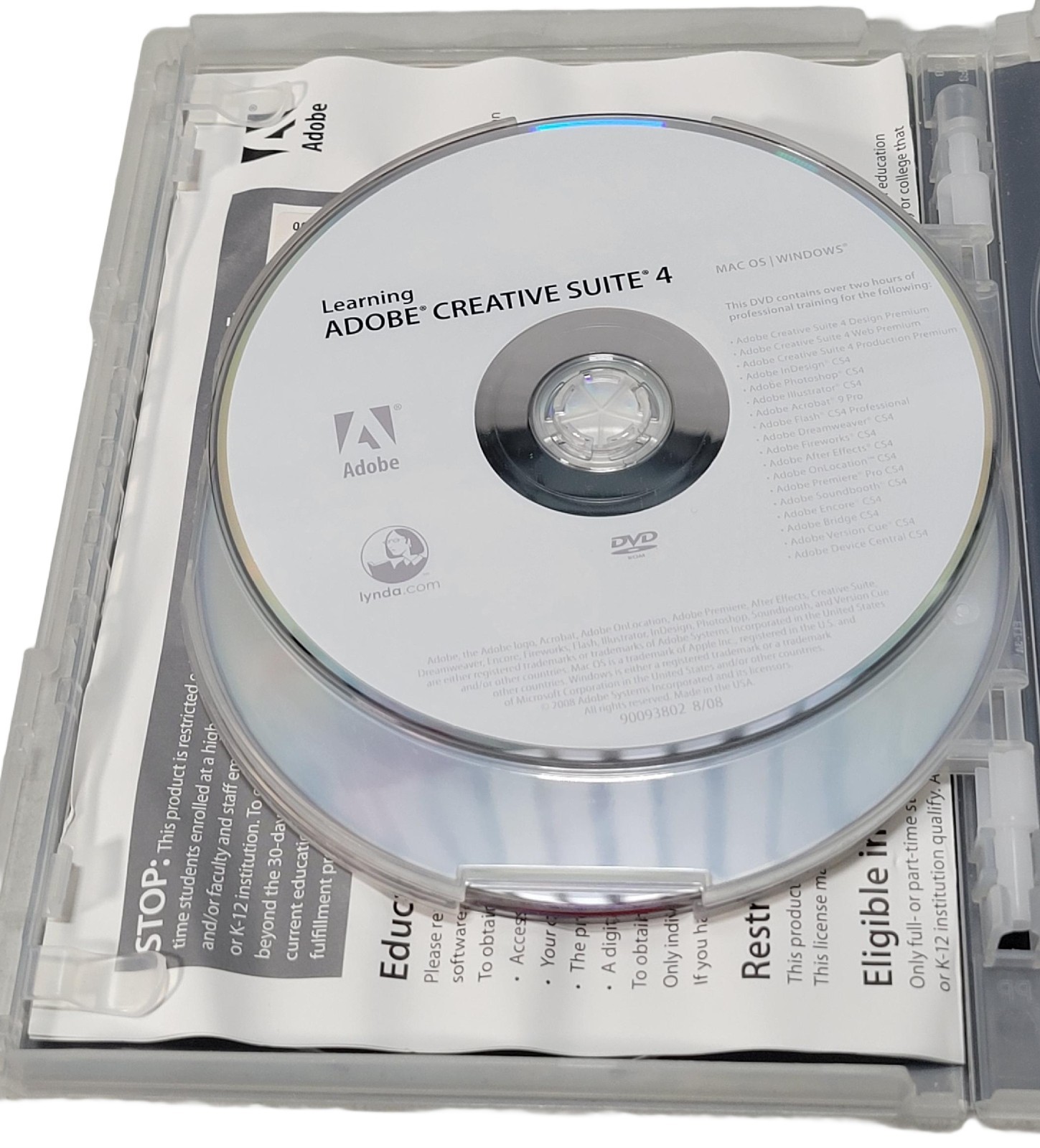 Adobe Creative Suite 4 CS4 Design Premium MAC OS Student Version W/ Product Code