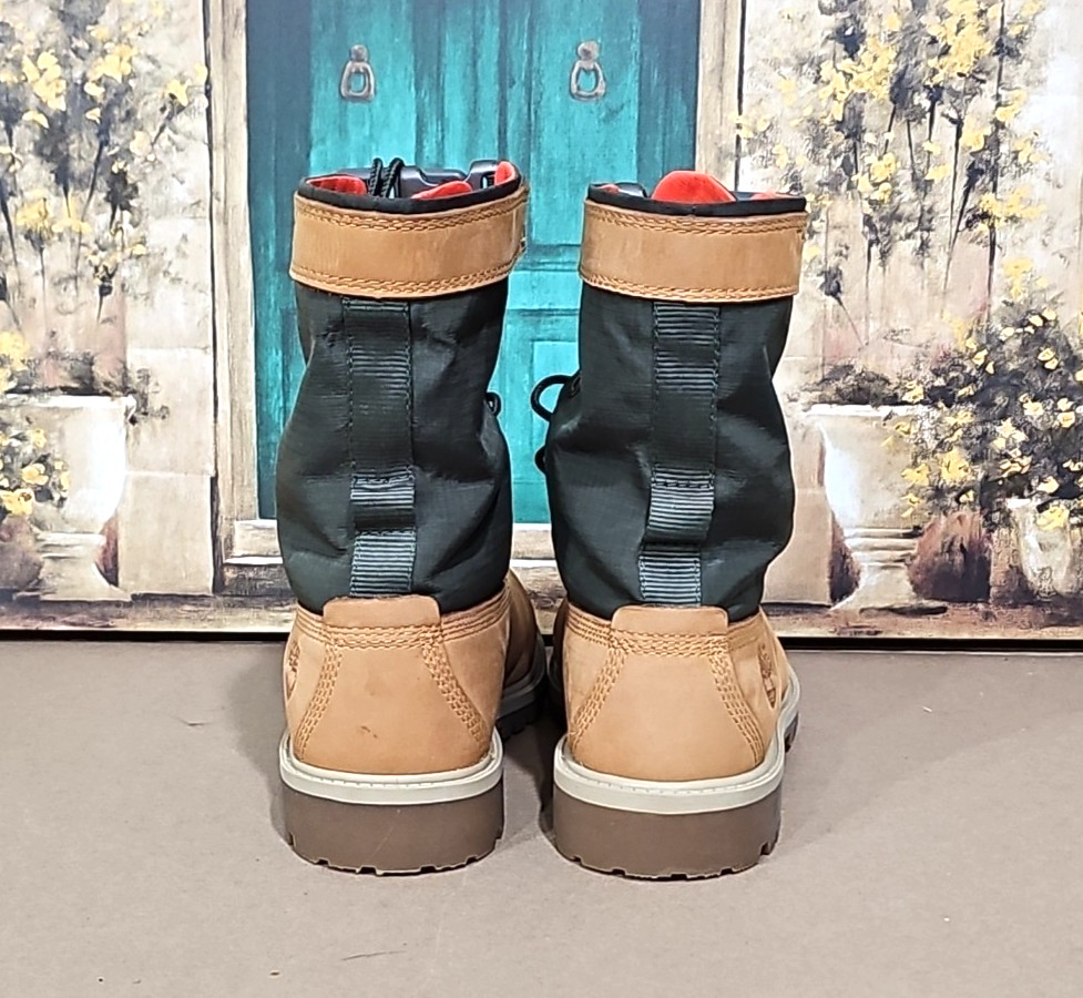 Timberland Boots Juniors Size 5 US PREMIUM 6" GAITER Boots Green Wheat Nubuck
