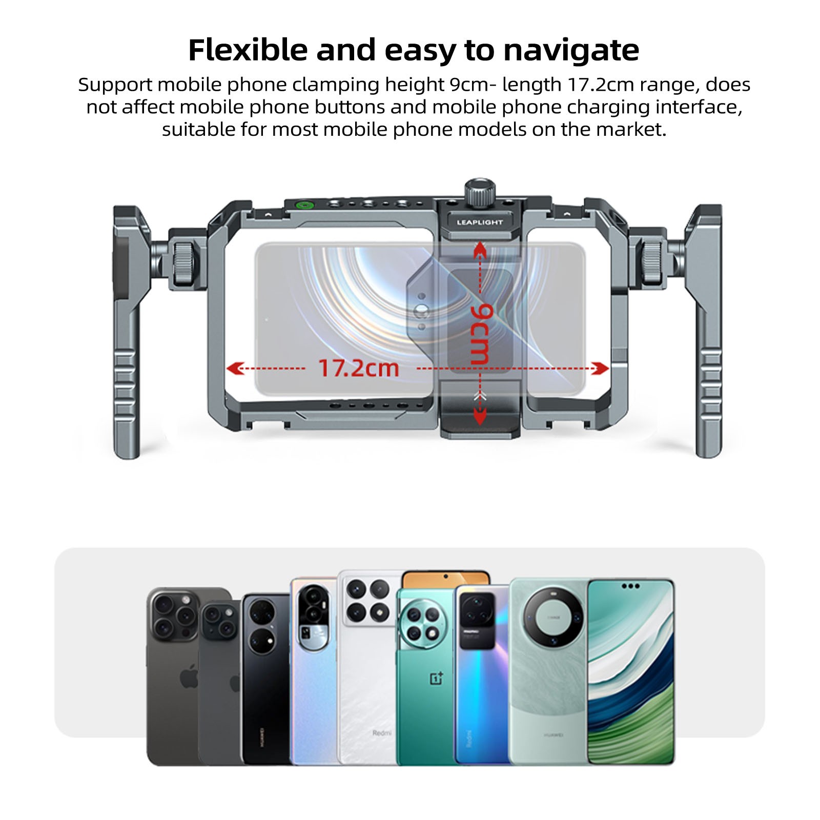 Universal Handheld Phone Cage Video Rig Stabilizer W/Adaps-Iphone 17 Pro Max US